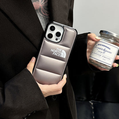 Large-hole cotton-filled down iPhone case