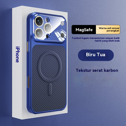 Carbon fiber painted magnetic Apple phone case