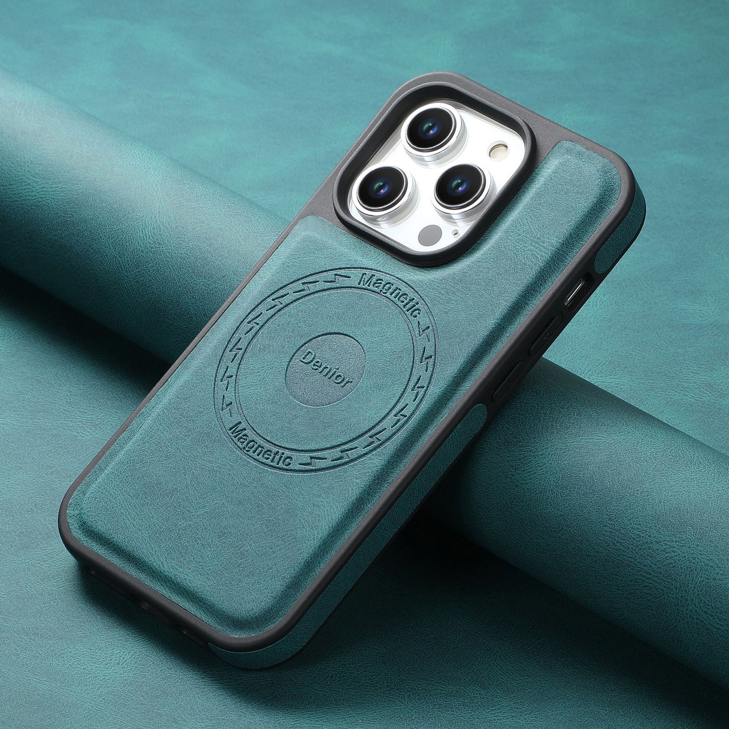 Retro-style leather Apple phone case