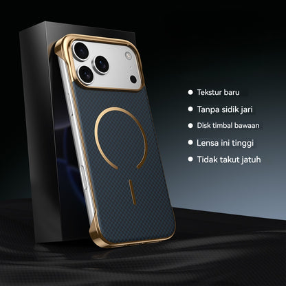 Carbon fiber frameless magnetic Apple phone case