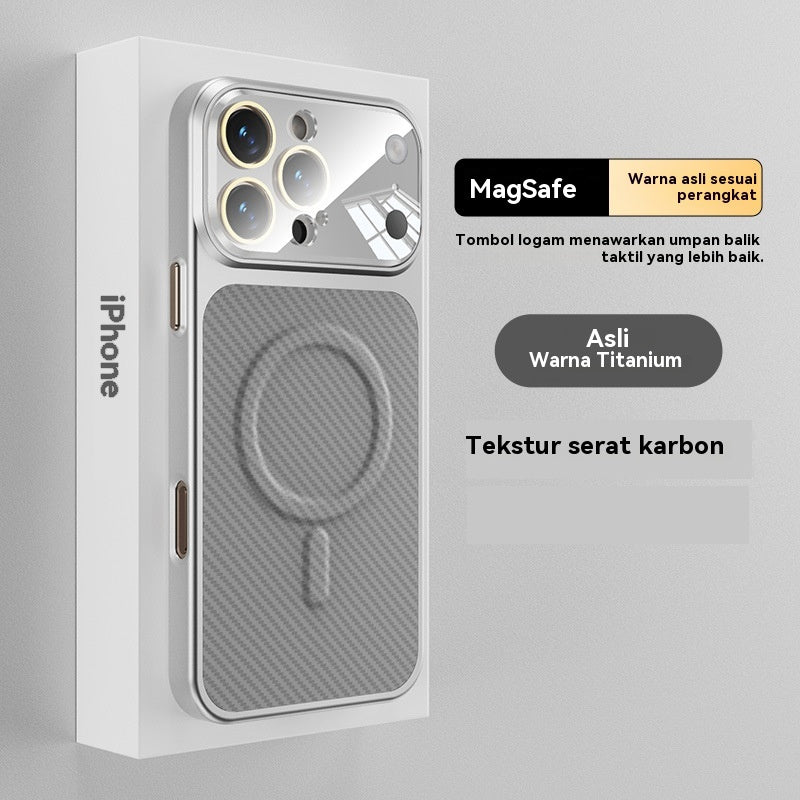 Carbon fiber painted magnetic Apple phone case