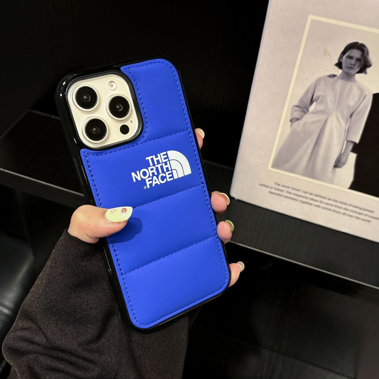 Large-hole cotton-filled down iPhone case