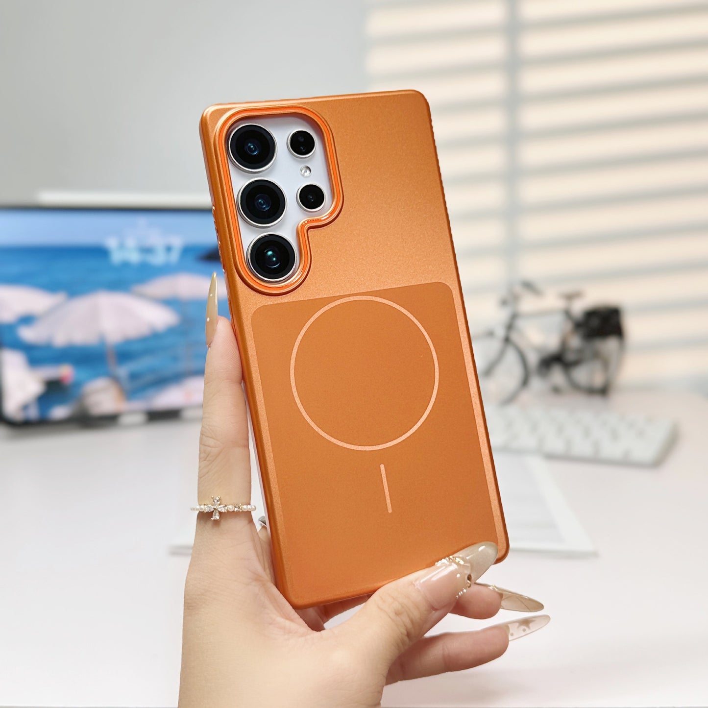 Skin-feel magnetic frosted Samsung phone case