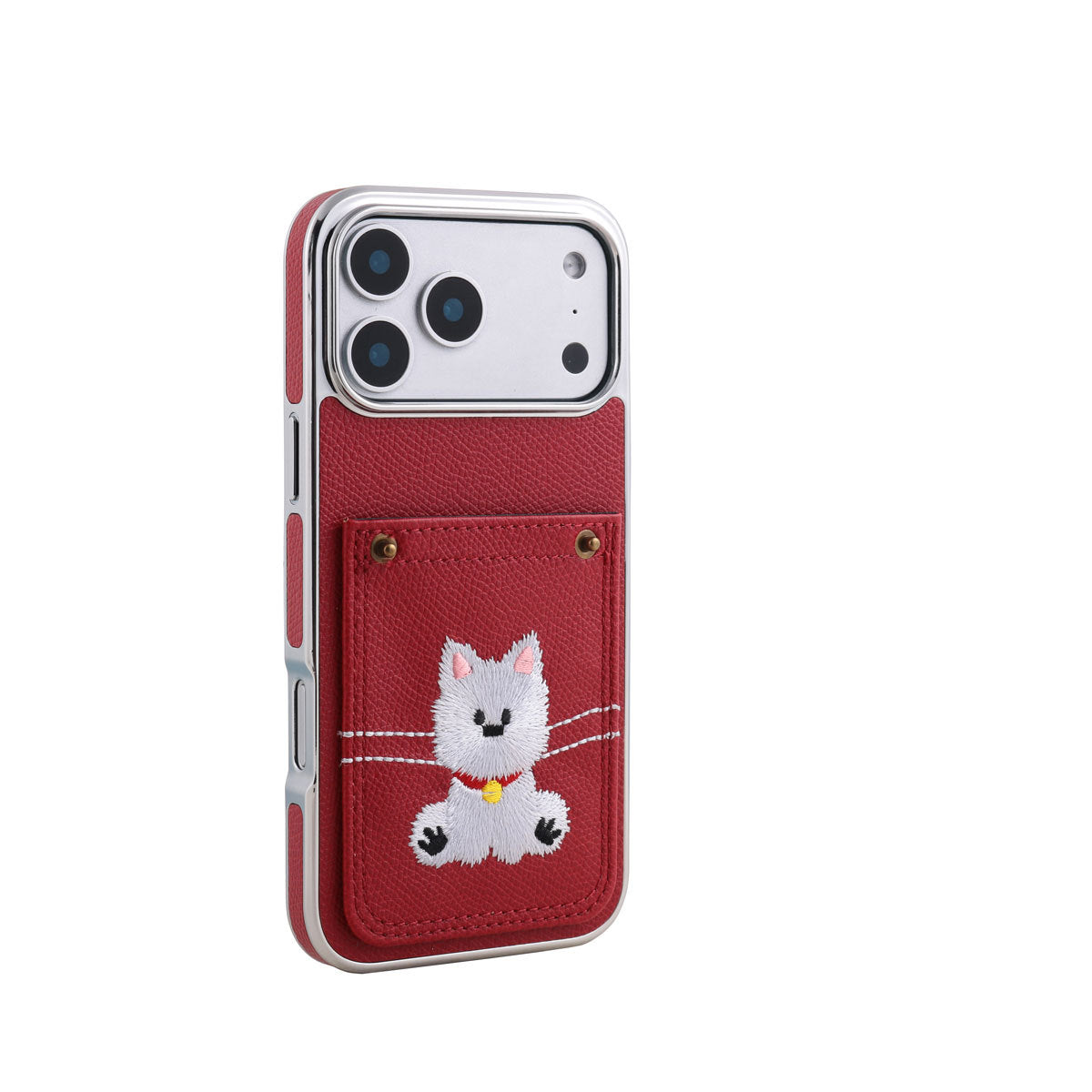 Full-coverage dog embroidered Apple phone case
