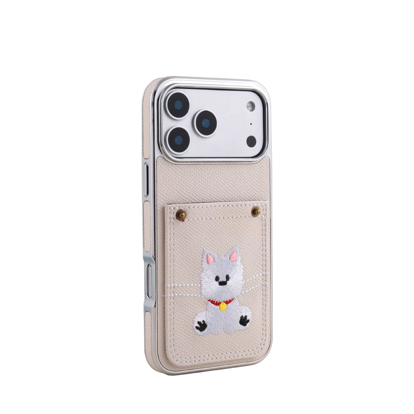 Full-coverage dog embroidered Apple phone case