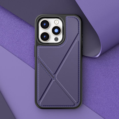 Deformable leather card holder Apple phone case