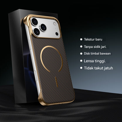 Carbon fiber frameless magnetic Apple phone case