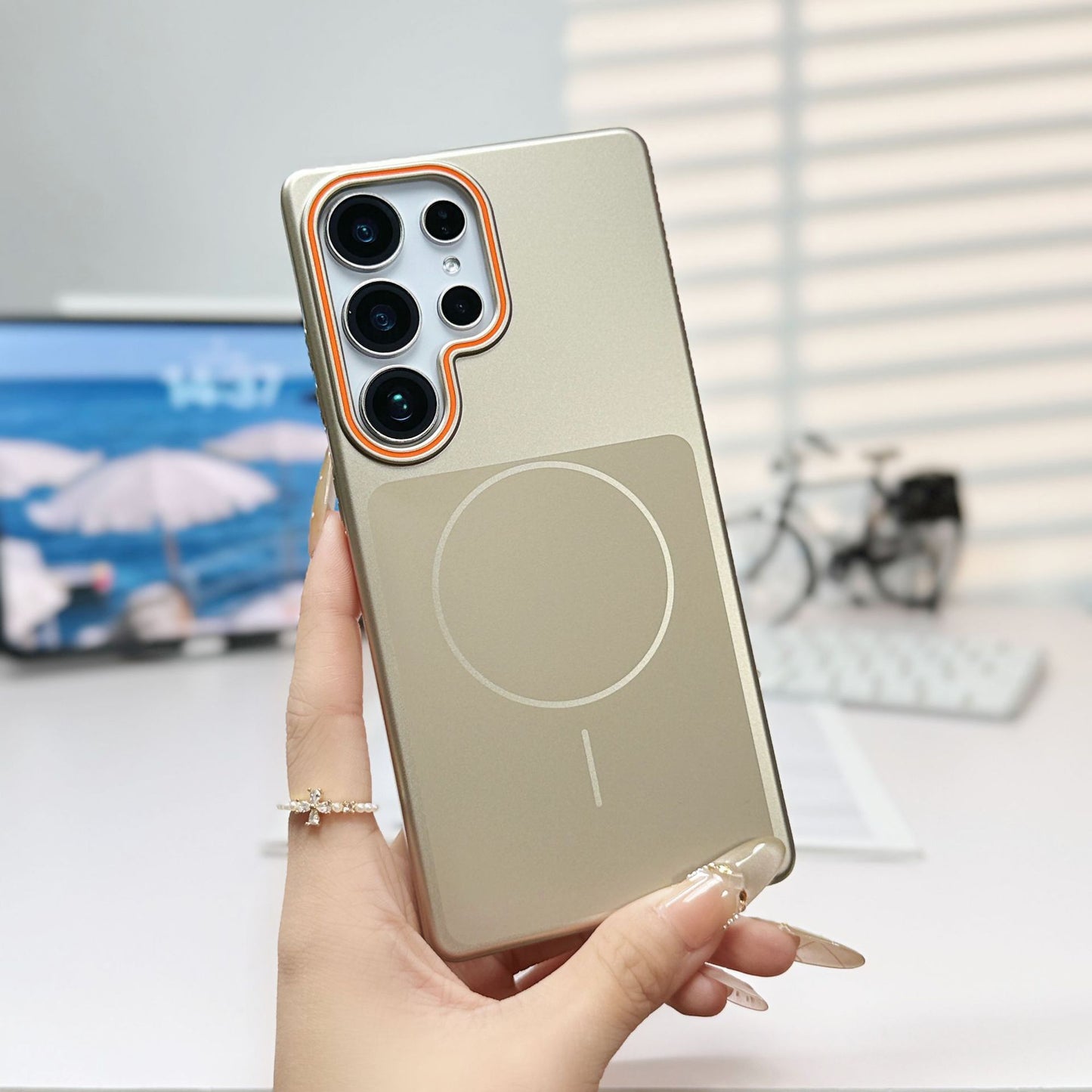 Skin-feel magnetic frosted Samsung phone case