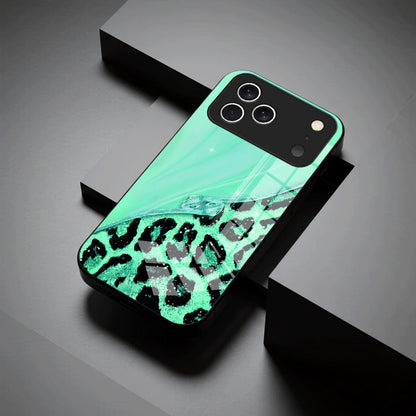 Casing Ponsel Apple Kaca Motif Macan Tutul Mengkilap