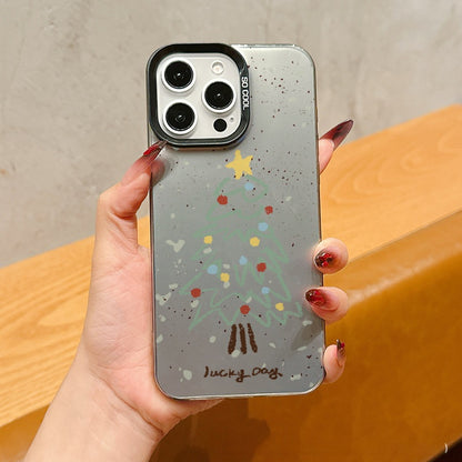 Casing ponsel pohon Natal warna-warni