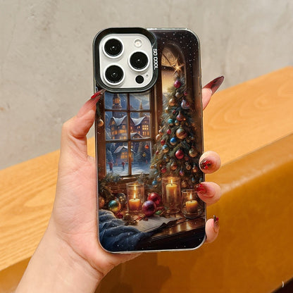 Casing ponsel pohon Natal warna-warni