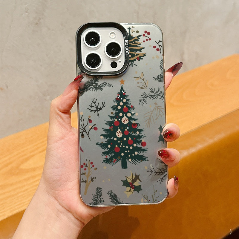 Casing ponsel pohon Natal warna-warni