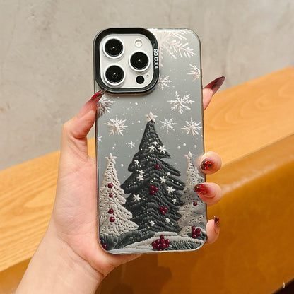 Casing ponsel pohon Natal warna-warni