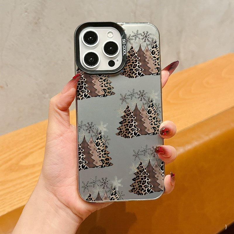 Casing ponsel pohon Natal warna-warni