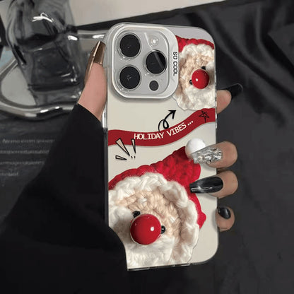 Cute red-nosed Santa Claus Apple phone case