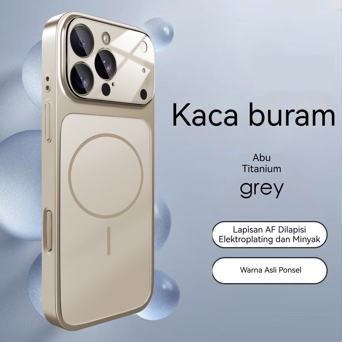 Electroplated glass large window magnetic Apple phone case