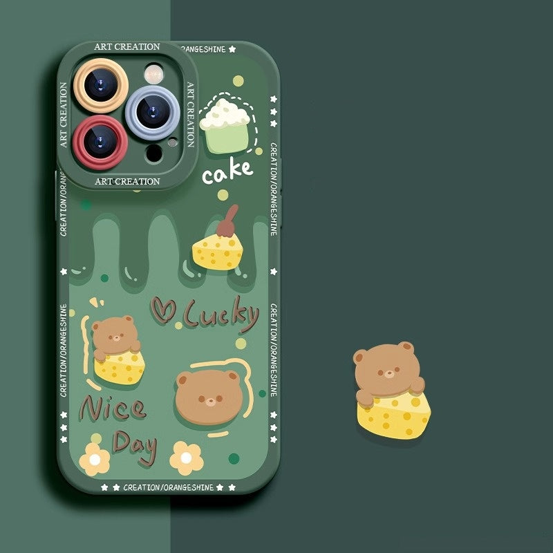 Casing Ponsel Apple Beruang Silikon
