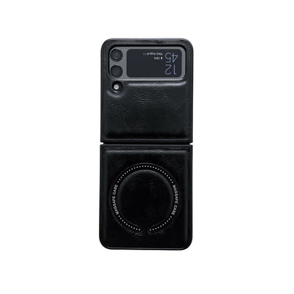 Magnetic Leather Texture Samsung Z Flip Phone Case