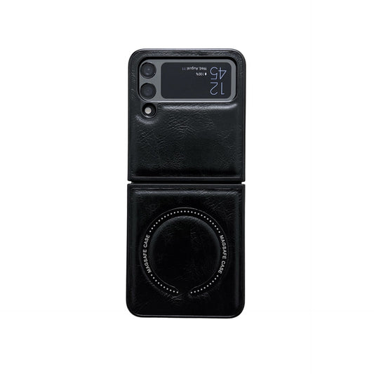 Magnetic Leather Texture Samsung Z Flip Phone Case