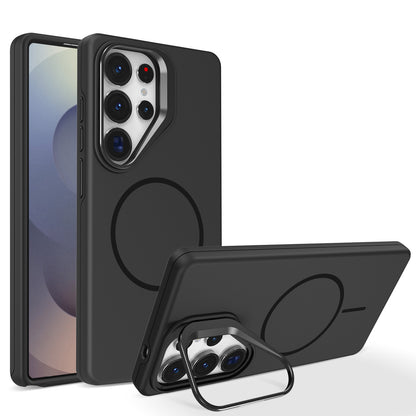 Casing ponsel Samsung dengan dudukan warna solid seperti kulit