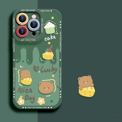 Casing Ponsel Apple Beruang Silikon