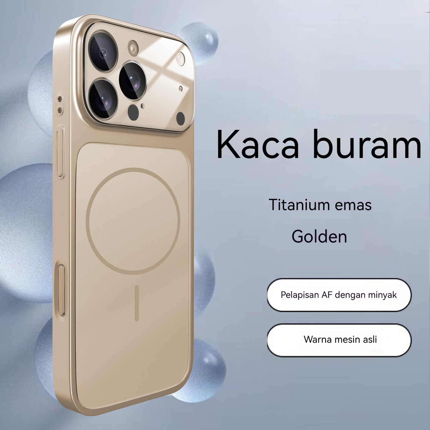 Electroplated glass large window magnetic Apple phone case