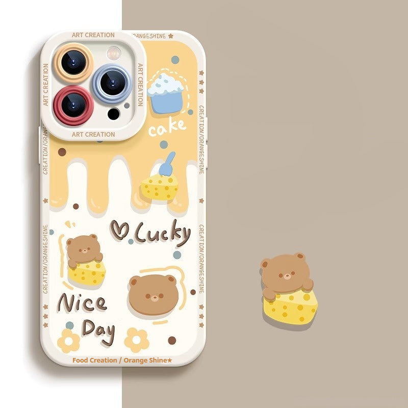 Casing Ponsel Apple Beruang Silikon