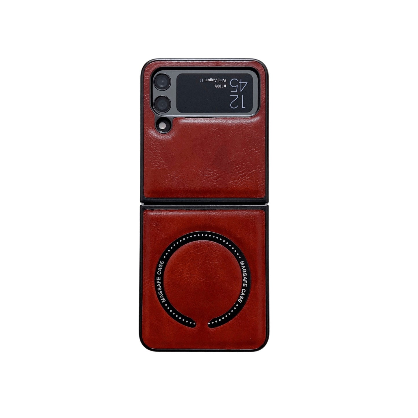 Magnetic Leather Texture Samsung Z Flip Phone Case