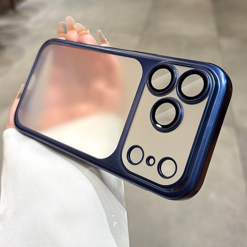 Electroplated frosted PC full-coverage lens Apple phone case