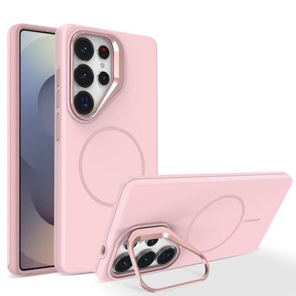 Casing ponsel Samsung dengan dudukan warna solid seperti kulit