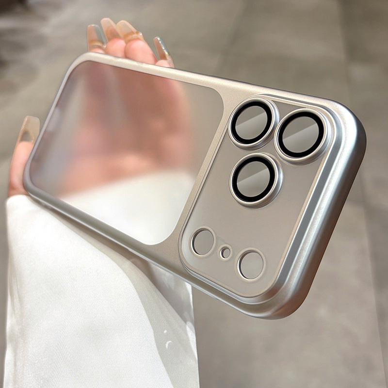 Electroplated frosted PC full-coverage lens Apple phone case