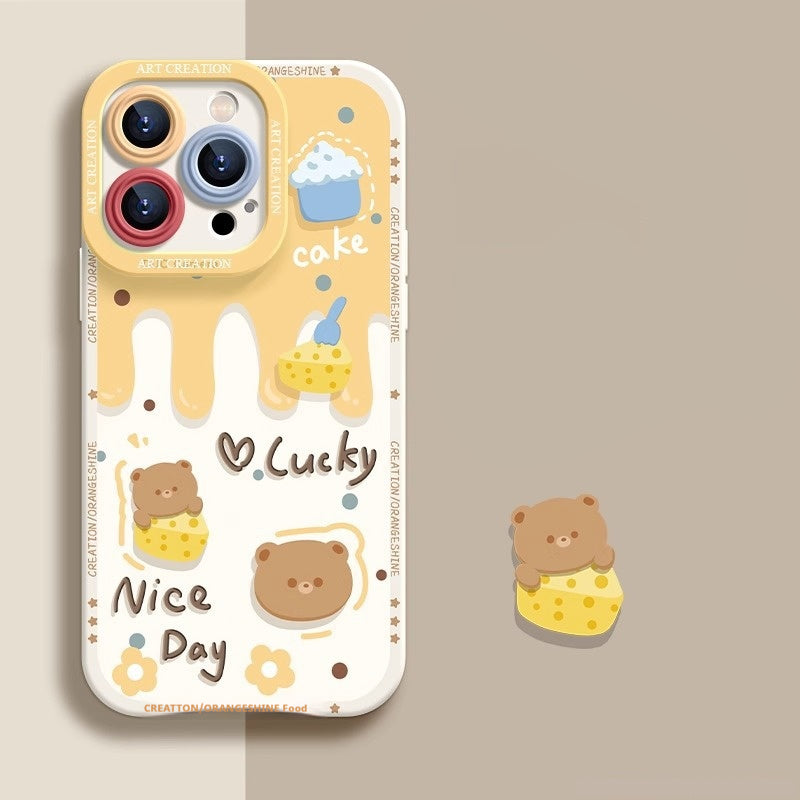 Casing Ponsel Apple Beruang Silikon