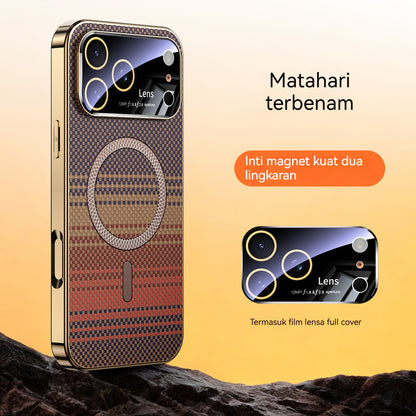 Electroplated soft-edge Kevlar textured magnetic Apple phone case