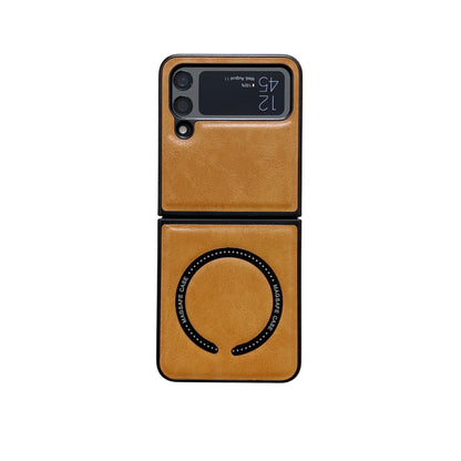 Magnetic Leather Texture Samsung Z Flip Phone Case