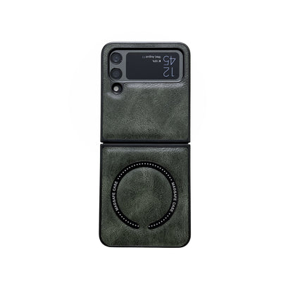 Magnetic Leather Texture Samsung Z Flip Phone Case