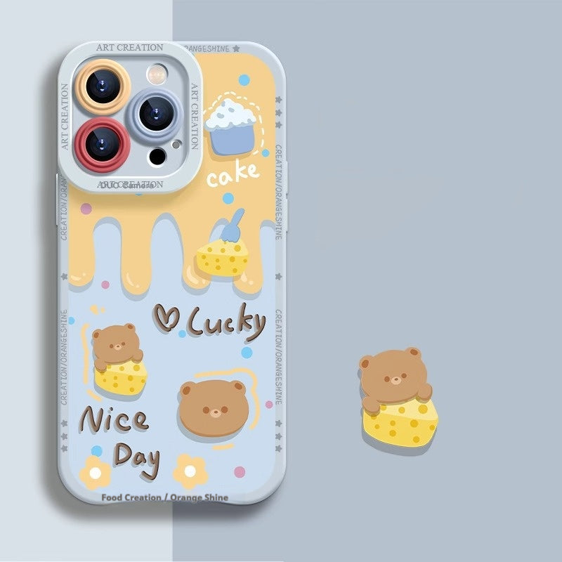 Casing Ponsel Apple Beruang Silikon