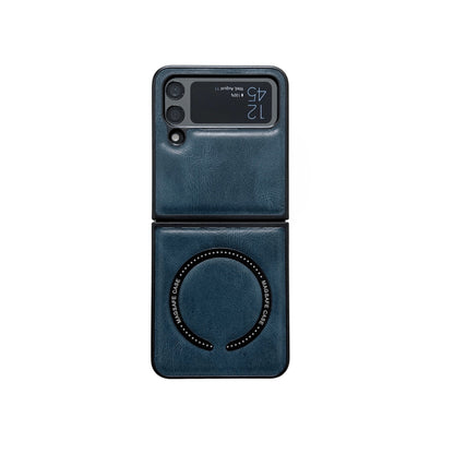 Magnetic Leather Texture Samsung Z Flip Phone Case