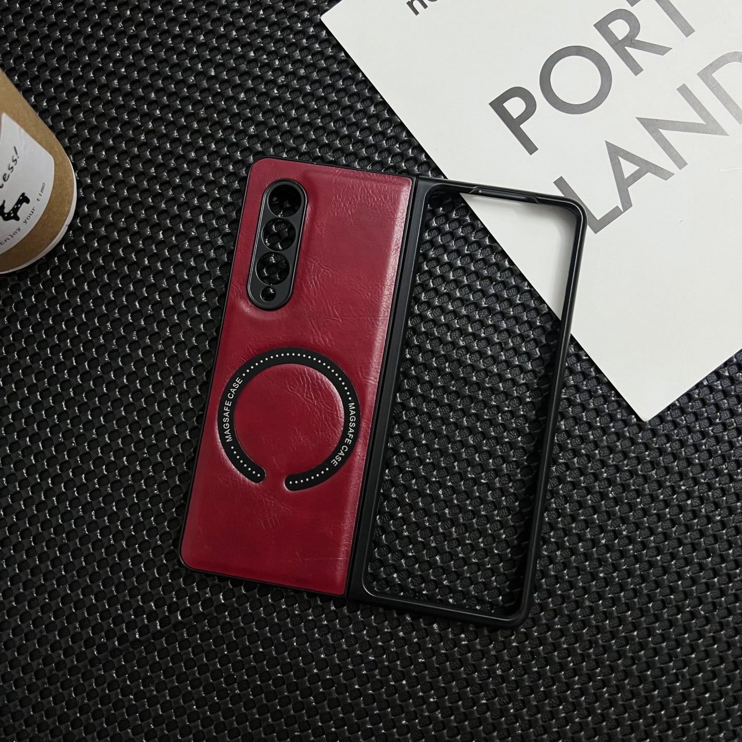 Business magnetic leather texture Samsung Z Fold phone case