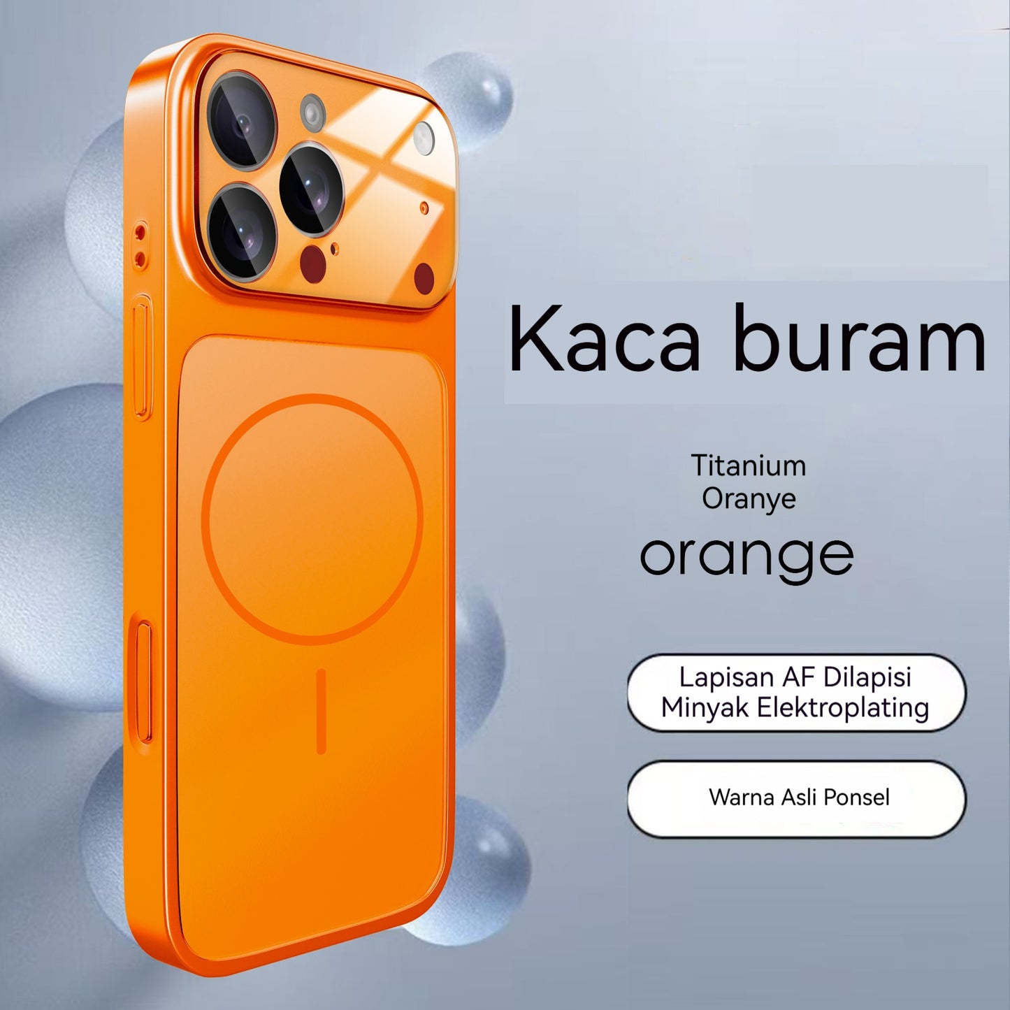 Electroplated glass large window magnetic Apple phone case