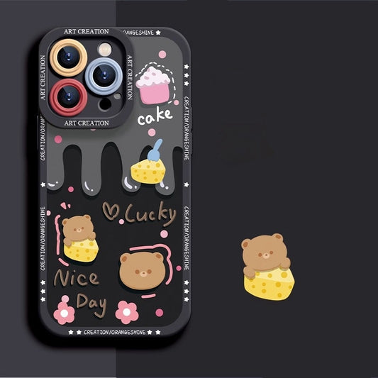 Casing Ponsel Apple Beruang Silikon