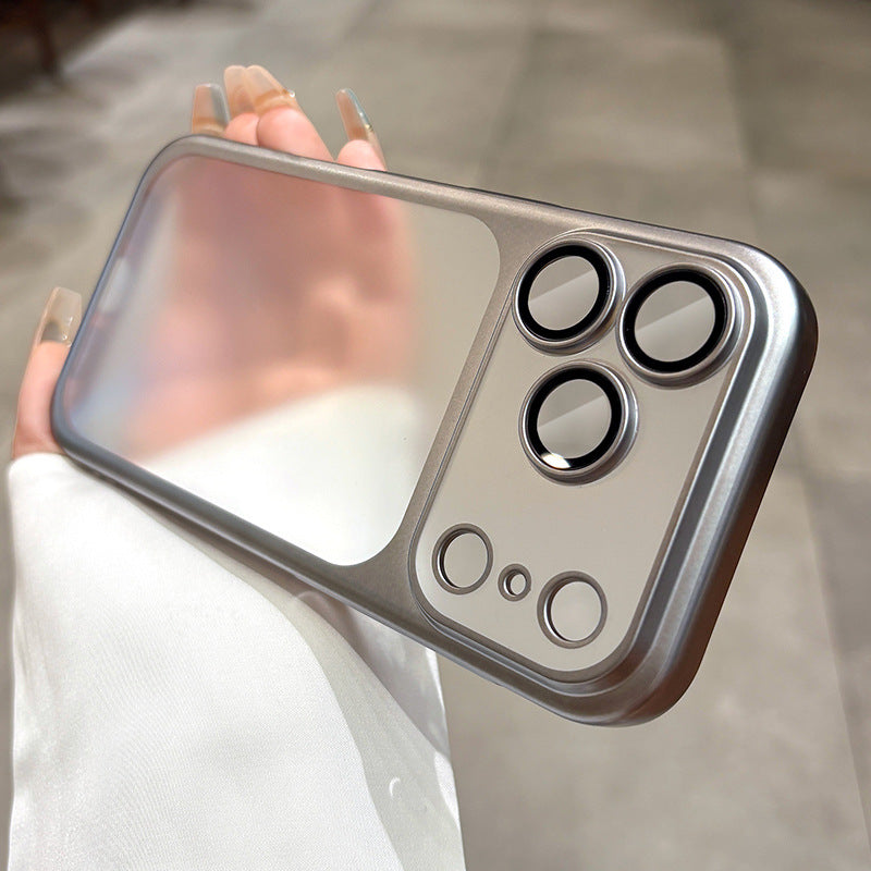 Electroplated frosted PC full-coverage lens Apple phone case