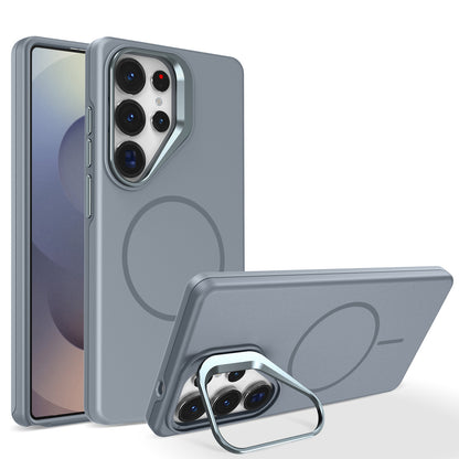 Casing ponsel Samsung dengan dudukan warna solid seperti kulit