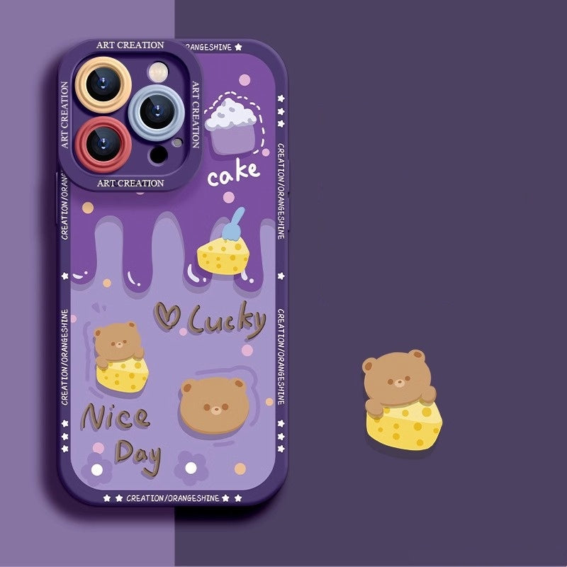 Casing Ponsel Apple Beruang Silikon